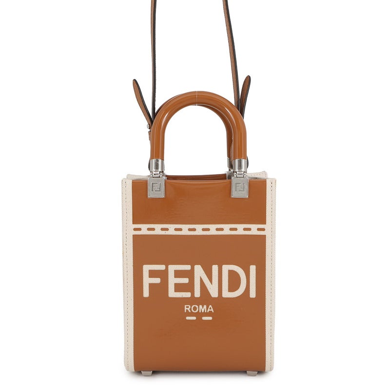 フェンディ ハンドバッグ サンシャイン ショッパー ミニ キャンバス 8BS051 2wayショルダーバッグ