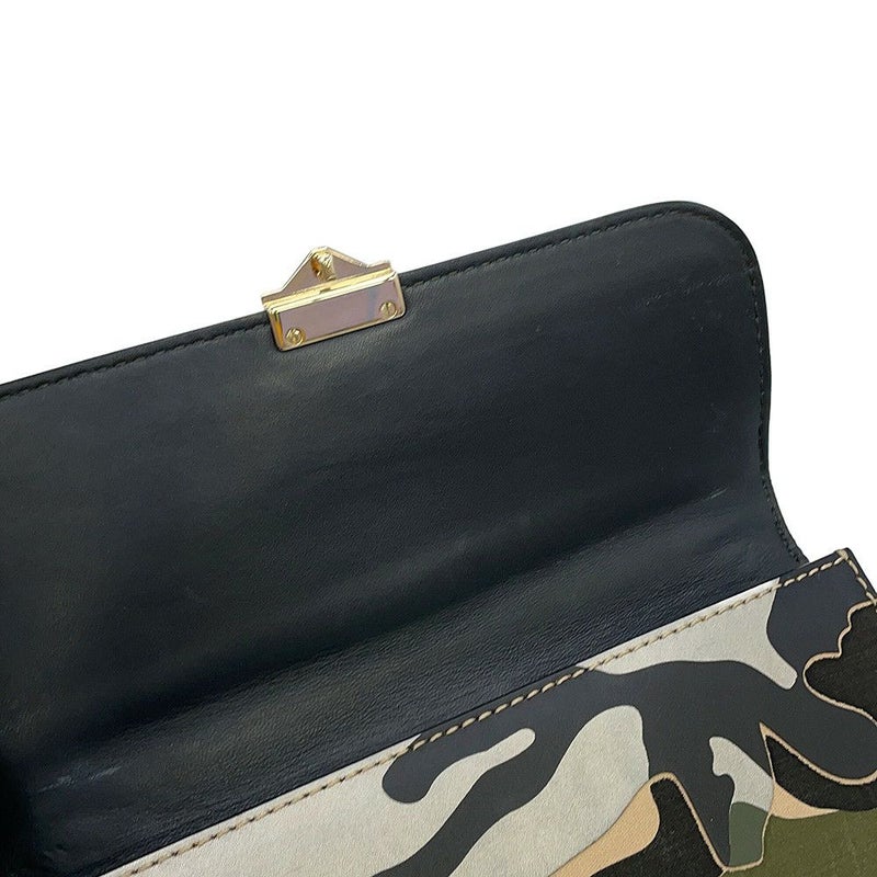 ヴァレンティノ・ガラヴァーニ チェーンショルダーバッグ グラムロック カモフラージュ キャンバス レザー VALENTINO
