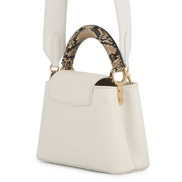 ルイヴィトン ハンドバッグ トリヨンレザー/パイソン カプシーヌMINI N98477 LOUIS VUITTON 2way 白