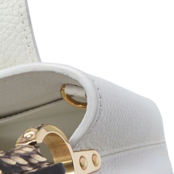 ルイヴィトン ハンドバッグ トリヨンレザー/パイソン カプシーヌMINI N98477 LOUIS VUITTON 2way 白
