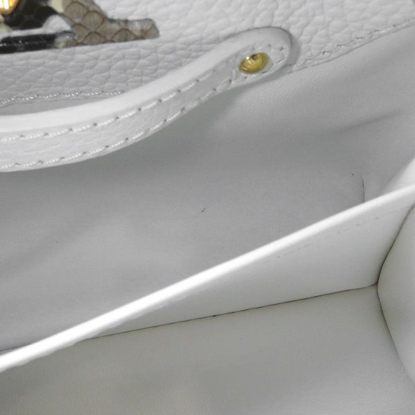 ルイヴィトン ハンドバッグ トリヨンレザー/パイソン カプシーヌMINI N98477 LOUIS VUITTON 2way 白