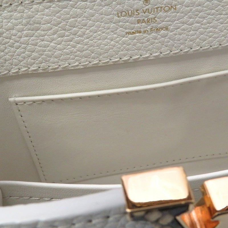 ルイヴィトン ハンドバッグ トリヨンレザー/パイソン カプシーヌMINI N98477 LOUIS VUITTON 2way 白