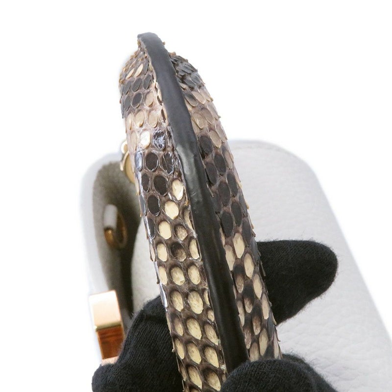 ルイヴィトン ハンドバッグ トリヨンレザー/パイソン カプシーヌMINI N98477 LOUIS VUITTON 2way 白