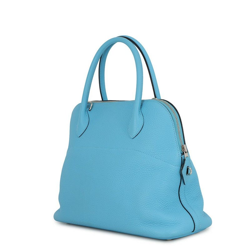 エルメス ハンドバッグ ボリード31 ブルーデュノール/シルバー金具 トリヨンクレマンス D刻印 ２wayショルダー