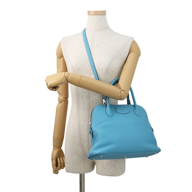 エルメス ハンドバッグ ボリード31 ブルーデュノール/シルバー金具 トリヨンクレマンス D刻印 ２wayショルダー