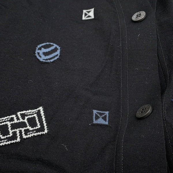 エルメス カーディガン キャンディ・リブリス・バンダナ ウール レディースサイズ42 HERMES 黒