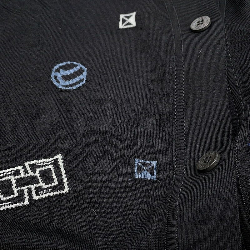 エルメス カーディガン キャンディ・リブリス・バンダナ ウール レディースサイズ42 HERMES 黒