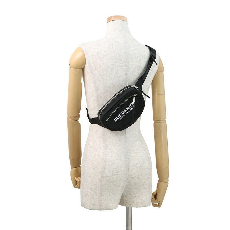 バーバリー ボディバッグ ロゴプリント ナイロン 8014519 BURBERRY ウエストポーチ 黒