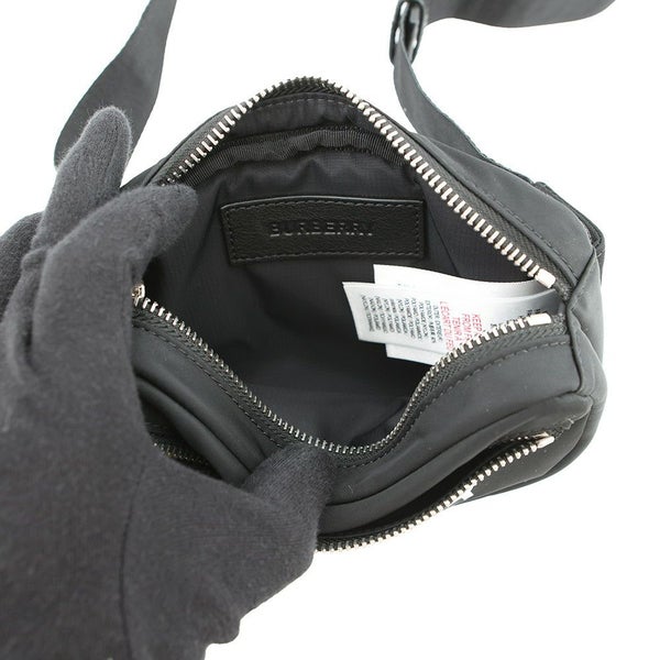バーバリー ボディバッグ ロゴプリント ナイロン 8014519 BURBERRY ウエストポーチ 黒