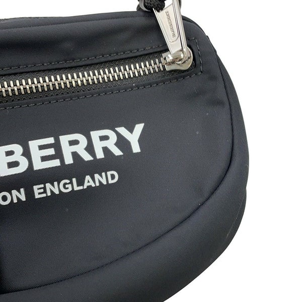 バーバリー ボディバッグ ロゴプリント ナイロン 8014519 BURBERRY ウエストポーチ 黒