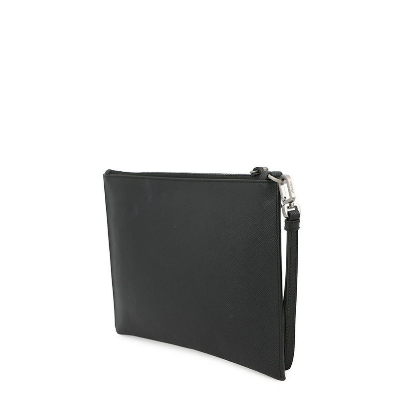 プラダ クラッチバッグ ロゴ サフィアーノ レザー 2NH05V PRADA ポーチ 黒