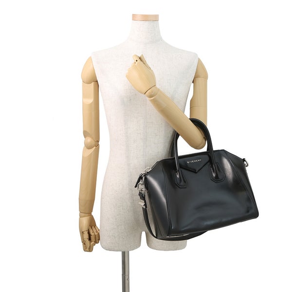 ジバンシー ハンドバッグ アンティゴナ レザー GIVENCHY 2way 黒