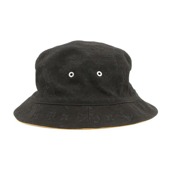 ルイヴィトン ハット リバーシブル バケットハット サイズ58 M76208 LOUIS VUITTON 帽子 黒 ブラック