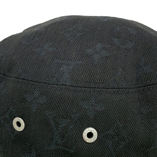 ルイヴィトン ハット リバーシブル バケットハット サイズ58 M76208 LOUIS VUITTON 帽子 黒 ブラック