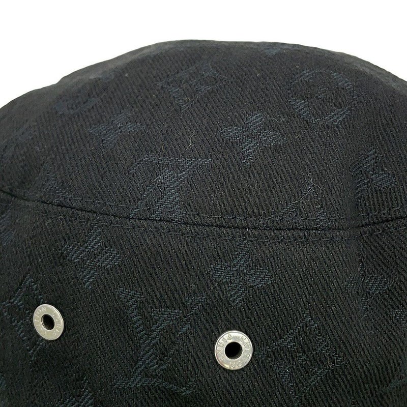 ルイヴィトン ハット リバーシブル バケットハット サイズ58 M76208 LOUIS VUITTON 帽子 黒 ブラック