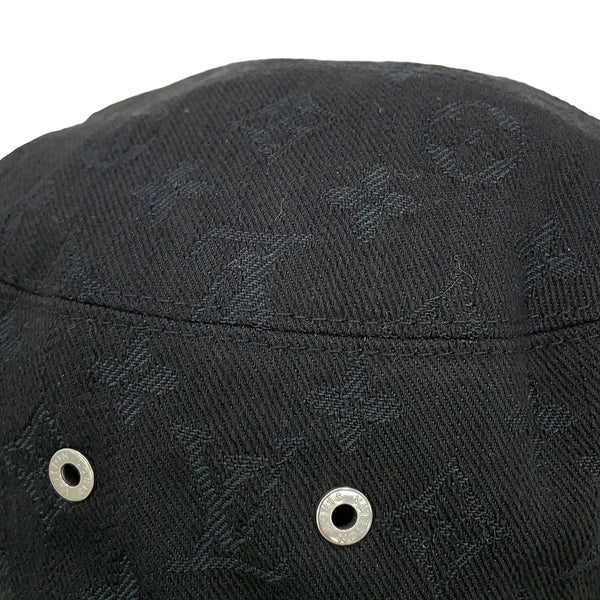 ルイヴィトン ハット リバーシブル バケットハット サイズ58 M76208 LOUIS VUITTON 帽子 黒 ブラック