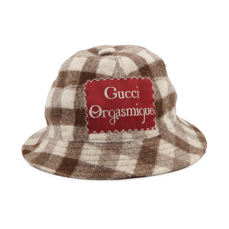 グッチ バケットハット チェック フェドラハット ウール サイズM 627041 GUCCI 帽子