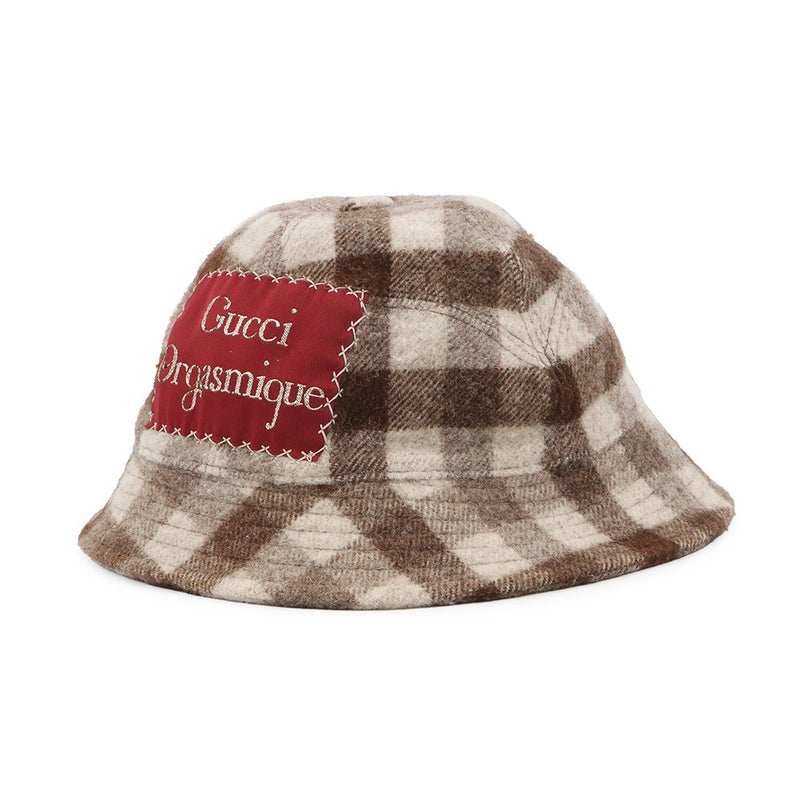 グッチ バケットハット チェック フェドラハット ウール サイズM 627041 GUCCI 帽子