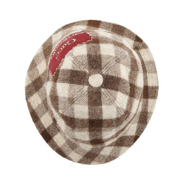 グッチ バケットハット チェック フェドラハット ウール サイズM 627041 GUCCI 帽子