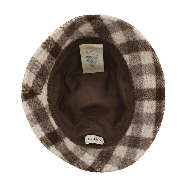 グッチ バケットハット チェック フェドラハット ウール サイズM 627041 GUCCI 帽子