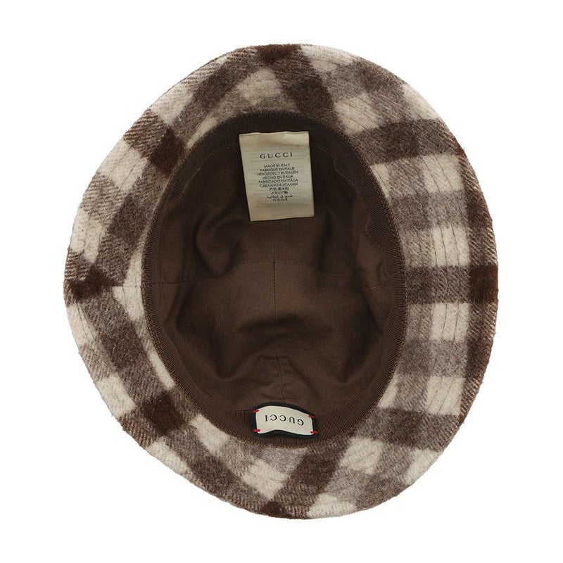 グッチ バケットハット チェック フェドラハット ウール サイズM 627041 GUCCI 帽子