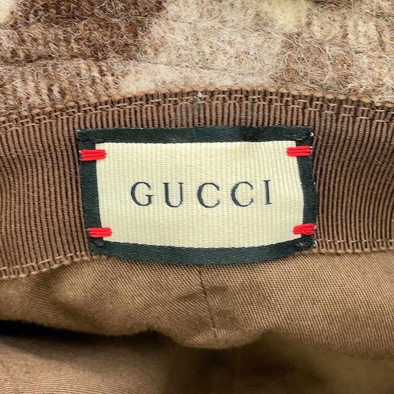 グッチ バケットハット チェック フェドラハット ウール サイズM 627041 GUCCI 帽子