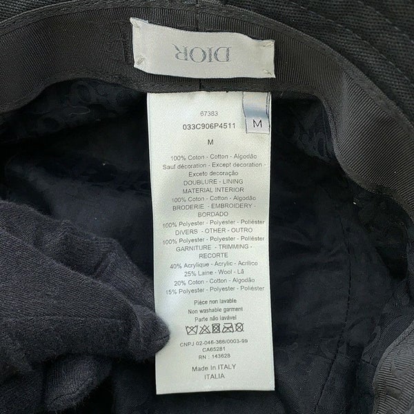 クリスチャン・ディオール バケットハット ピータードイグ コットン サイズM 033C906P4511 Christian Dior 黒 帽子