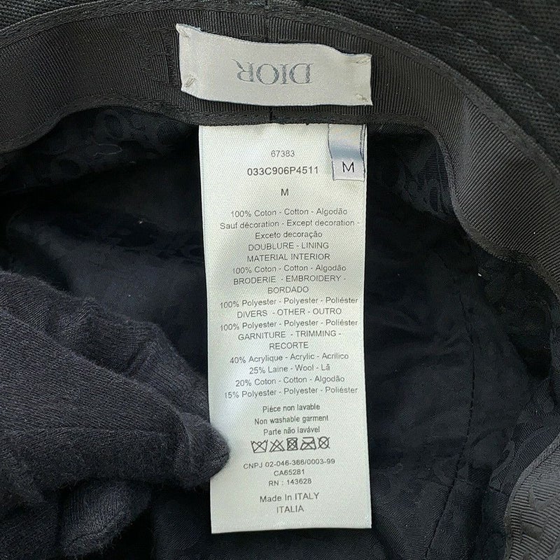 クリスチャン・ディオール バケットハット ピータードイグ コットン サイズM 033C906P4511 Christian Dior 黒 帽子