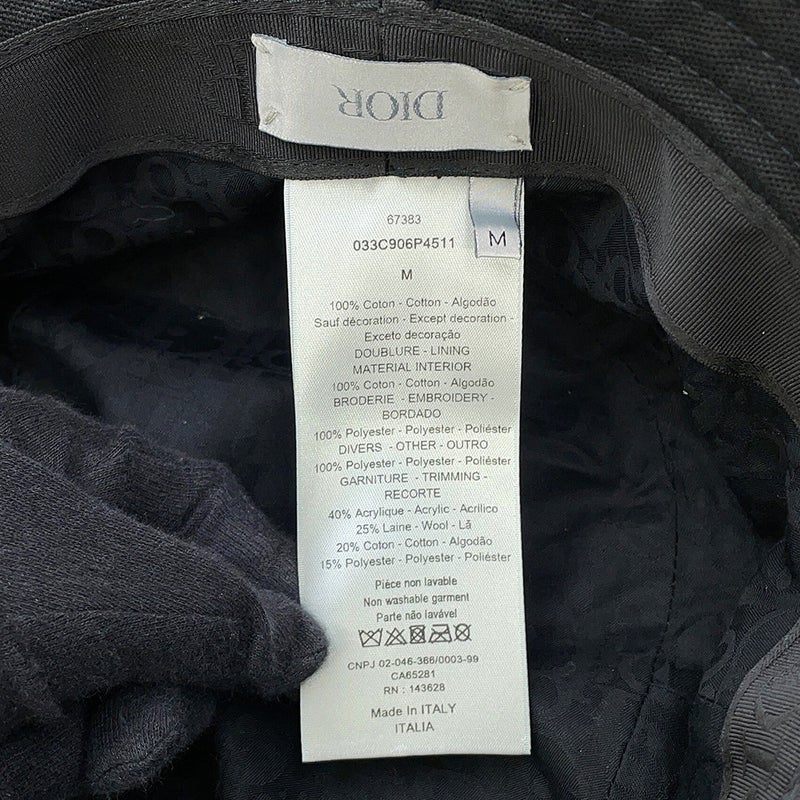 クリスチャン・ディオール バケットハット ピータードイグ コットン サイズM 033C906P4511 Christian Dior 黒 帽子