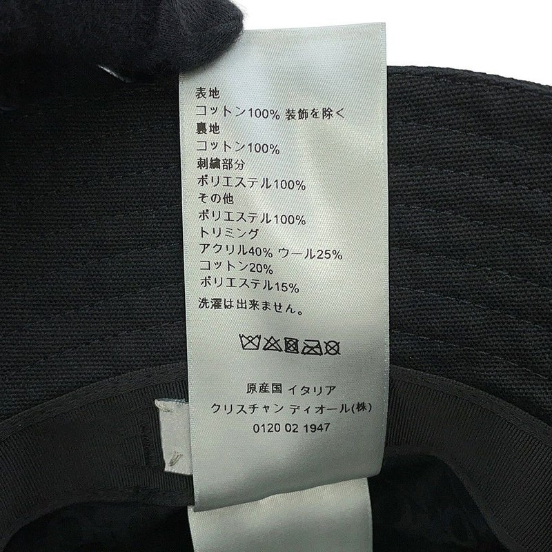 クリスチャン・ディオール バケットハット ピータードイグ コットン サイズM 033C906P4511 Christian Dior 黒 帽子