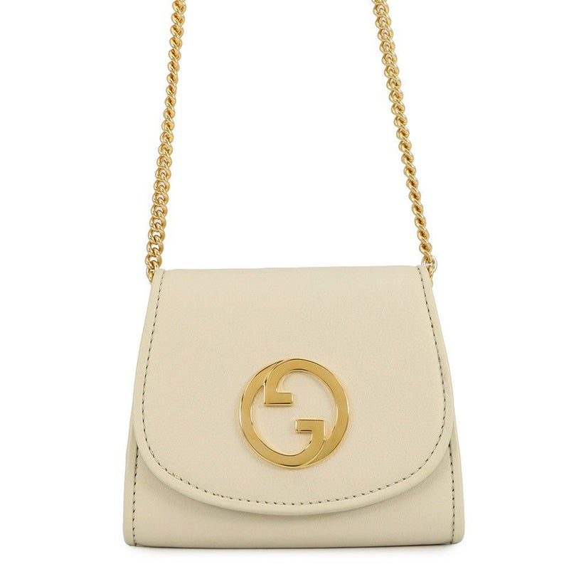 グッチ チェーンウォレット レザー ブロンディ  インターロッキングG ミディアム 725219 GUCCI 財布 白