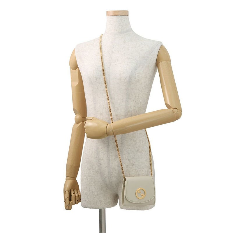 グッチ チェーンウォレット レザー ブロンディ  インターロッキングG ミディアム 725219 GUCCI 財布 白