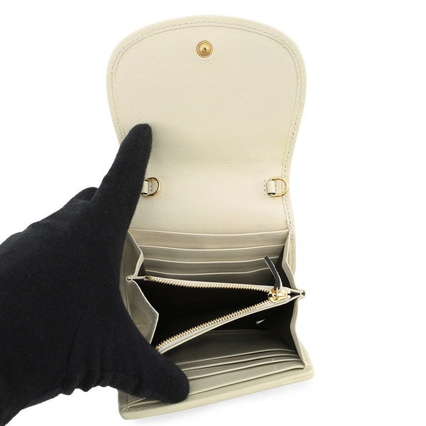 グッチ チェーンウォレット レザー ブロンディ  インターロッキングG ミディアム 725219 GUCCI 財布 白