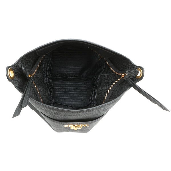 プラダ ショルダーバッグ ロゴ カーフレザー 1BE066 PRADA 黒