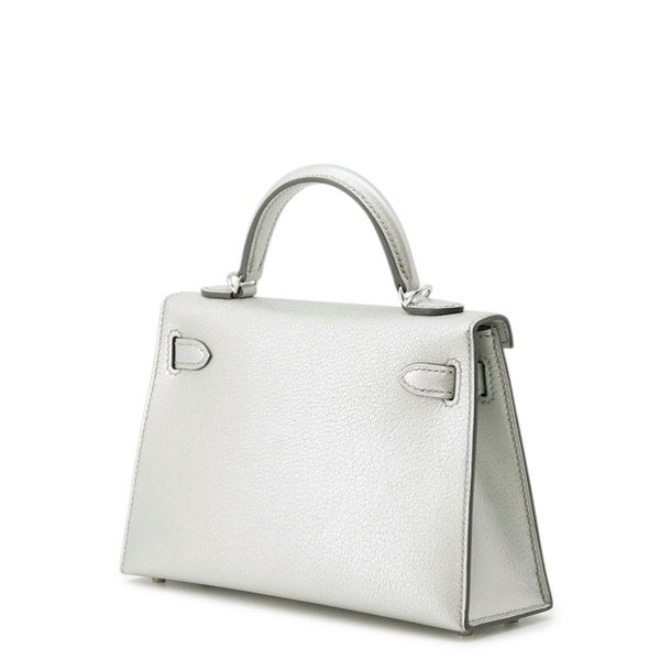 エルメス ハンドバッグ ミニケリー2 外縫い アルジャン/シルバー金具 シェブルシャムキラ K刻印