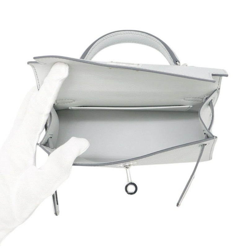 エルメス ハンドバッグ ミニケリー2 外縫い アルジャン/シルバー金具 シェブルシャムキラ K刻印