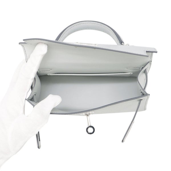 エルメス ハンドバッグ ミニケリー2 外縫い アルジャン/シルバー金具 シェブルシャムキラ K刻印