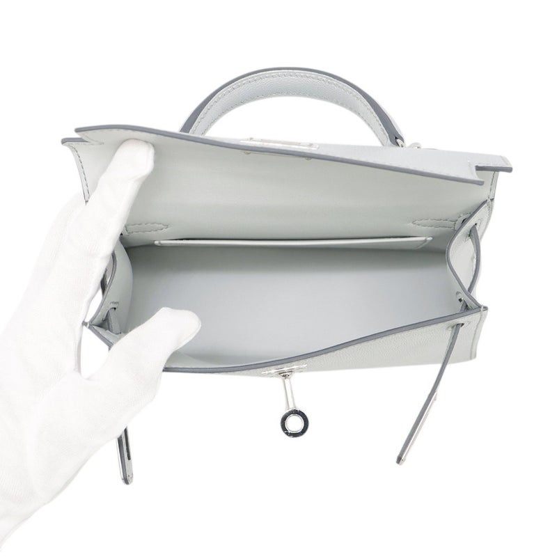 エルメス ハンドバッグ ミニケリー2 外縫い アルジャン/シルバー金具 シェブルシャムキラ K刻印