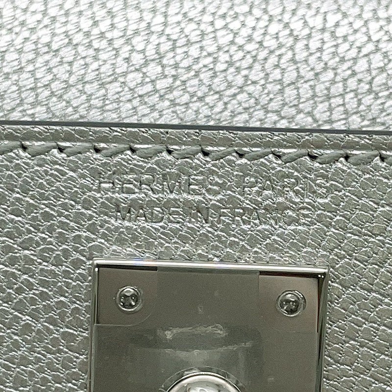 エルメス ハンドバッグ ミニケリー2 外縫い アルジャン/シルバー金具 シェブルシャムキラ K刻印