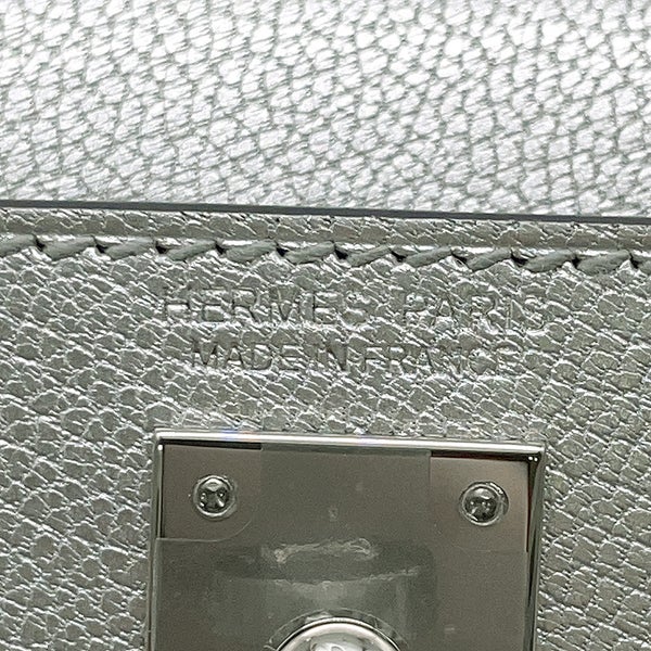 エルメス ハンドバッグ ミニケリー2 外縫い アルジャン/シルバー金具 シェブルシャムキラ K刻印