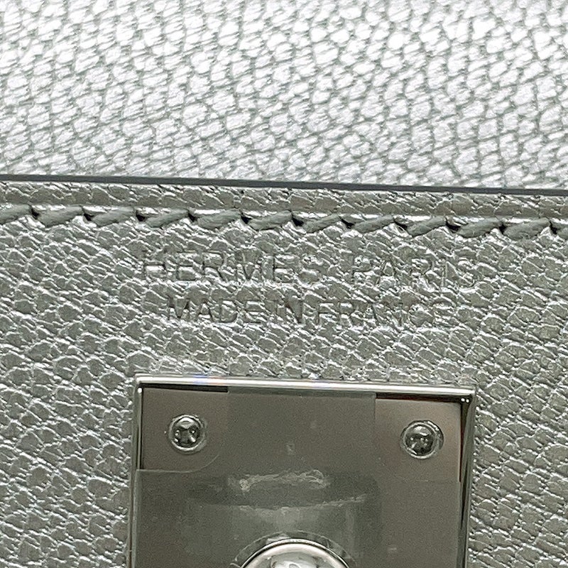 エルメス ハンドバッグ ミニケリー2 外縫い アルジャン/シルバー金具 シェブルシャムキラ K刻印