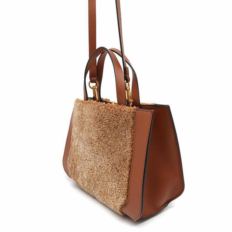 ヴァレンティノ・ガラヴァーニ ハンドバッグ Vロゴ ムートン VALENTINO 2wayショルダーバッグ