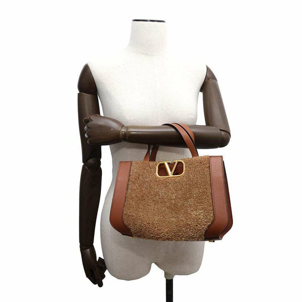 ヴァレンティノ・ガラヴァーニ ハンドバッグ Vロゴ ムートン VALENTINO 2wayショルダーバッグ