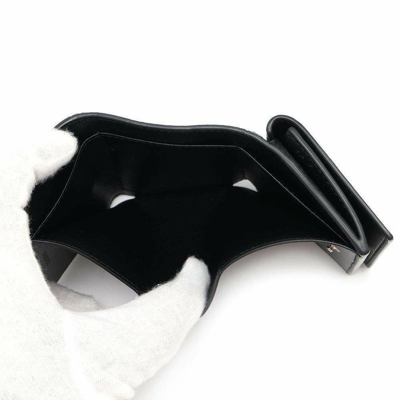 バレンシアガ 三つ折り財布 パンチングロゴ コンパクトウォレット レザー 594312 BALENCIAGA 財布 黒