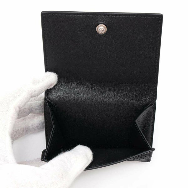 バレンシアガ 三つ折り財布 パンチングロゴ コンパクトウォレット レザー 594312 BALENCIAGA 財布 黒