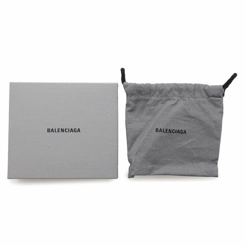 バレンシアガ 三つ折り財布 パンチングロゴ コンパクトウォレット レザー 594312 BALENCIAGA 財布 黒