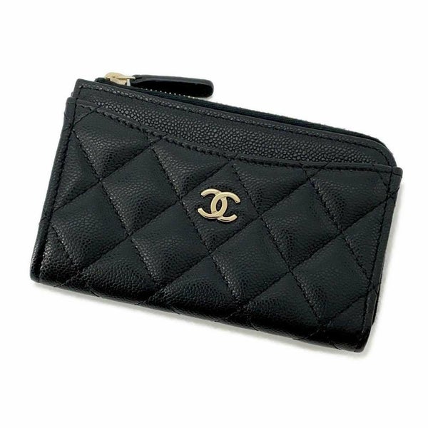 シャネル コインケース マトラッセ ココマーク キャビアスキン AP3179 CHANEL フラグメント カードケース 黒