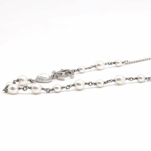 シャネル ネックレス ココマーク ハート フェイクパール ラインストーン B 23B ABB616 CHANEL アクセサリー