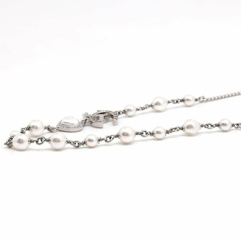 シャネル ネックレス ココマーク ハート フェイクパール ラインストーン B 23B ABB616 CHANEL アクセサリー