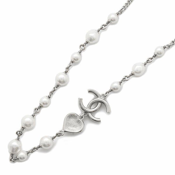 シャネル ネックレス ココマーク ハート フェイクパール ラインストーン B 23B ABB616 CHANEL アクセサリー